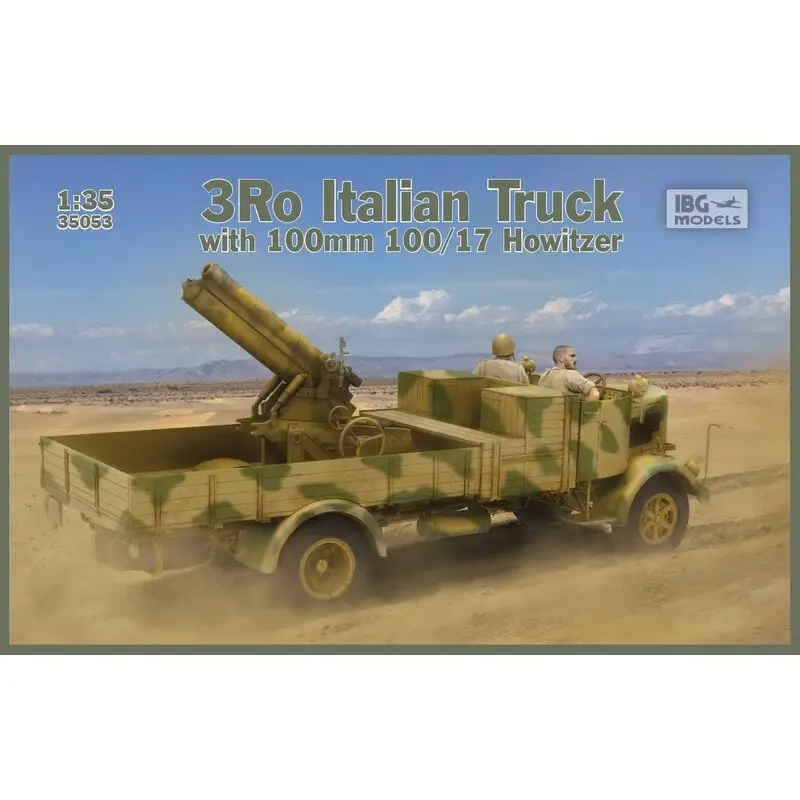 Merkproduct 3Ro Italiaanse vrachtwagen met 100/17 100 mm houwitser - geheel nieuwe vormen, de eerste keer in kunststof - zeer gedetailleerd