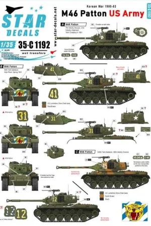 Korean War - US Army M46 Patton.31st Infantry Regiment, 64th Bn Tank, 245th Tank Bn. Decal Koop Online