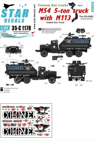 Laatste Versie Vietnam Gun Trucks 3. The COLONEL - 3e blauwe verfbeurt.M54 5-tons truck met een uitgehaalde M113.