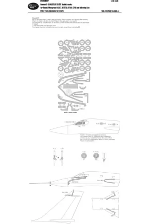 Convair B-58 Hustler BASIC kabuki maskers vliegtuigluifel, wielen, landingslichten, antischitteringsscherm en andere zwarte gebi Speciale Aanbieding