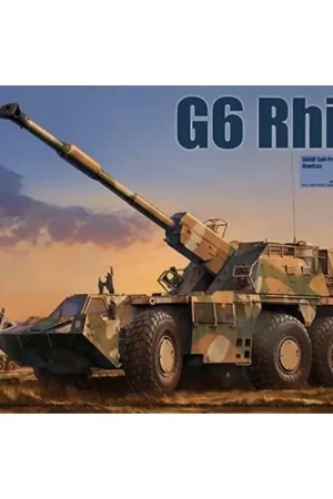 Op = Op G6 Rhino SANDF gemotoriseerde Houwitser South African National Defence Force Schaalmodel