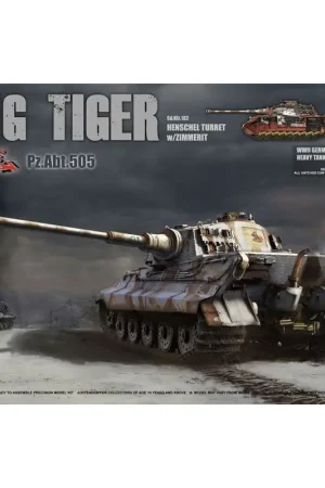 Beperkt Aanbod Pz.Kpfw.VI King Tiger met Henschel Turret, Zimmerit en Binnenlandse Zaken, Special Edition PzAbt 505. Duitse Heavy Tank Sd.Kfz.1