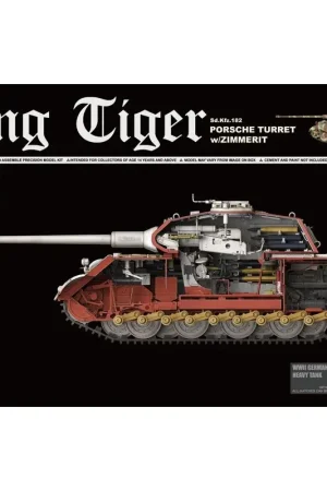 Betrouwbaar Pz.Kpfw.VI King Tiger Porsche Turret en Zimmerit en Binnenlandse Zaken.Duitse Heavy Tank Sd.Kfz.182
