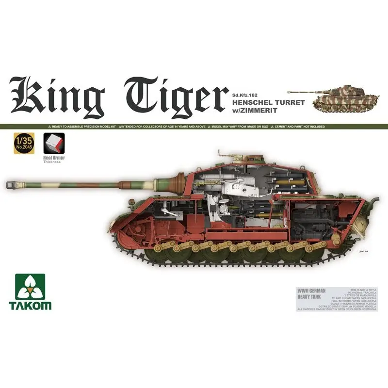 Beperkte Voorraad Pz.Kpfw.VI King Tiger met Henschel Turret, Zimmerit en Binnenlandse Zaken.Duitse Heavy Tank Sd.Kfz.182