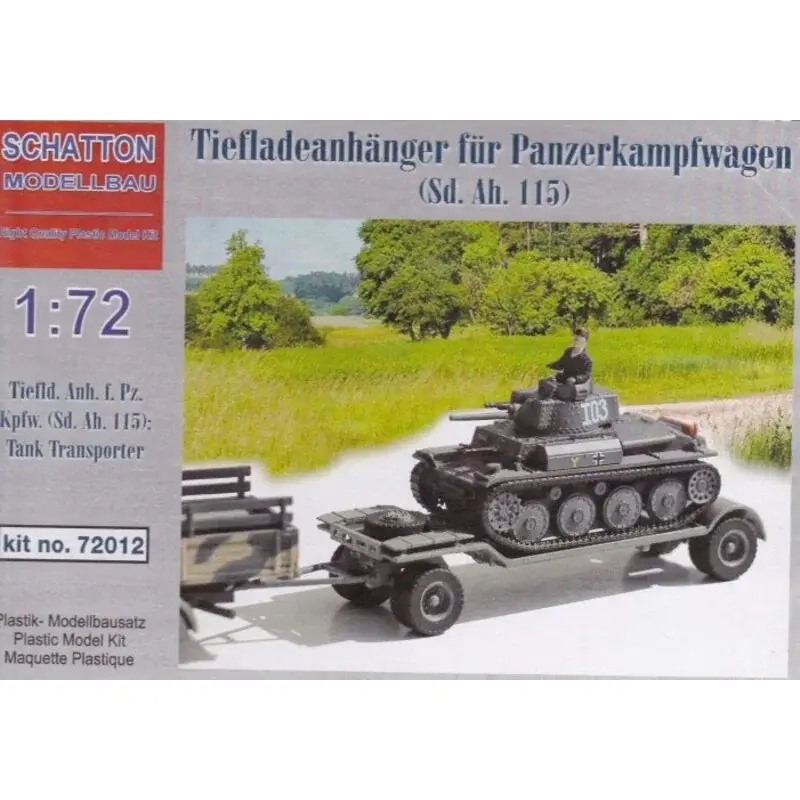 Tiefladeanhänger bont Panzerkampfwagen (Sd.Ah.115) Duitse tank aanhanger Schaalmodel Bestseller
