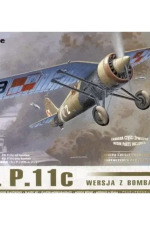 Betaalbaar PZL P.11C met bommen en geëtste onderdelen Schaalmodel