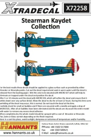 Koopje Sticker Boeing Stearman Kaydet (12) BuNo 07103/103 USN NAS Corpus Christi 1943 overall geel met blauwe romp band - BuNo 39123/73