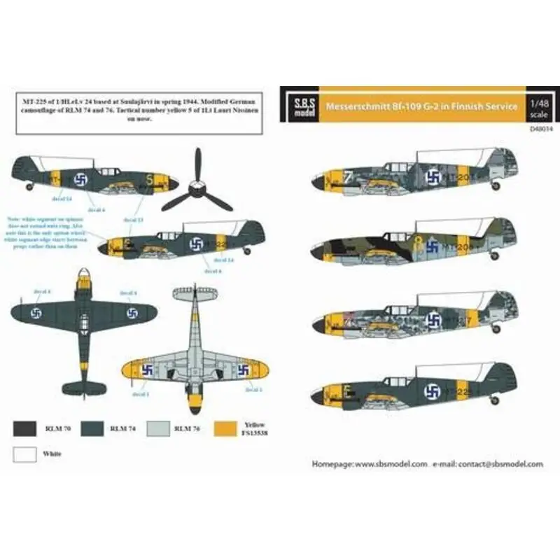 Sticker Messerschmitt Bf-109G-2 Finse Dienst WWII Decal Aanbieding