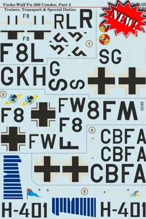Koop Vandaag Sticker Focke-Wulf Fw-200 CONDOR complete set 2 vellen Decal