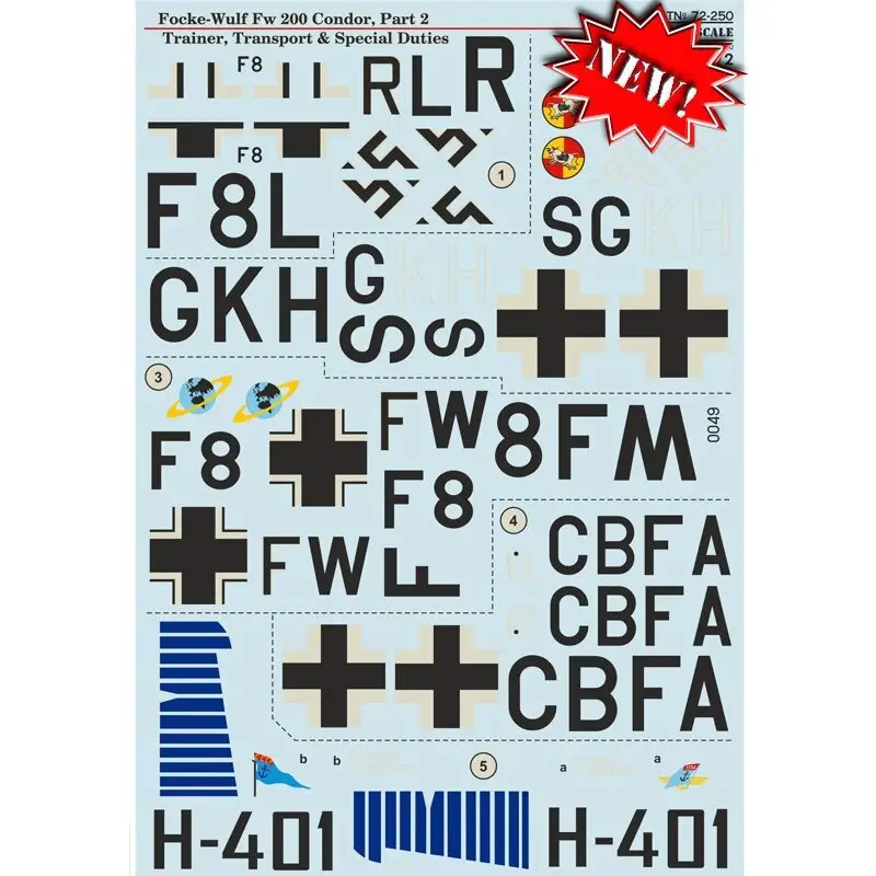 Koop Vandaag Sticker Focke-Wulf Fw-200 CONDOR complete set 2 vellen Decal