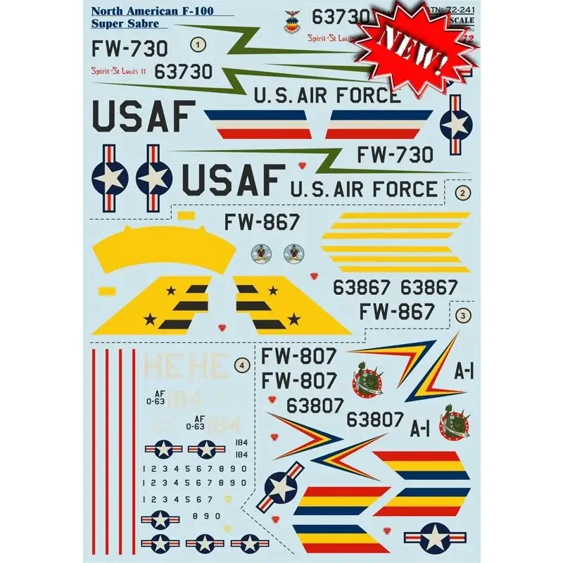 Populair Sticker Noord-Amerikaanse F-100 Super Sabre Decal