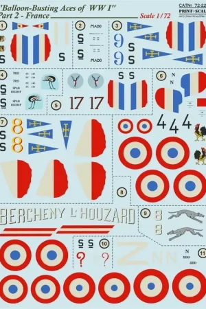 Sticker Ballon-Busting Aces of WW I Deel 2 - Frankrijk Inclusief SPAD XIII, Nieuport 16, Spad VII, Nieuport 17, Flitsaanbieding