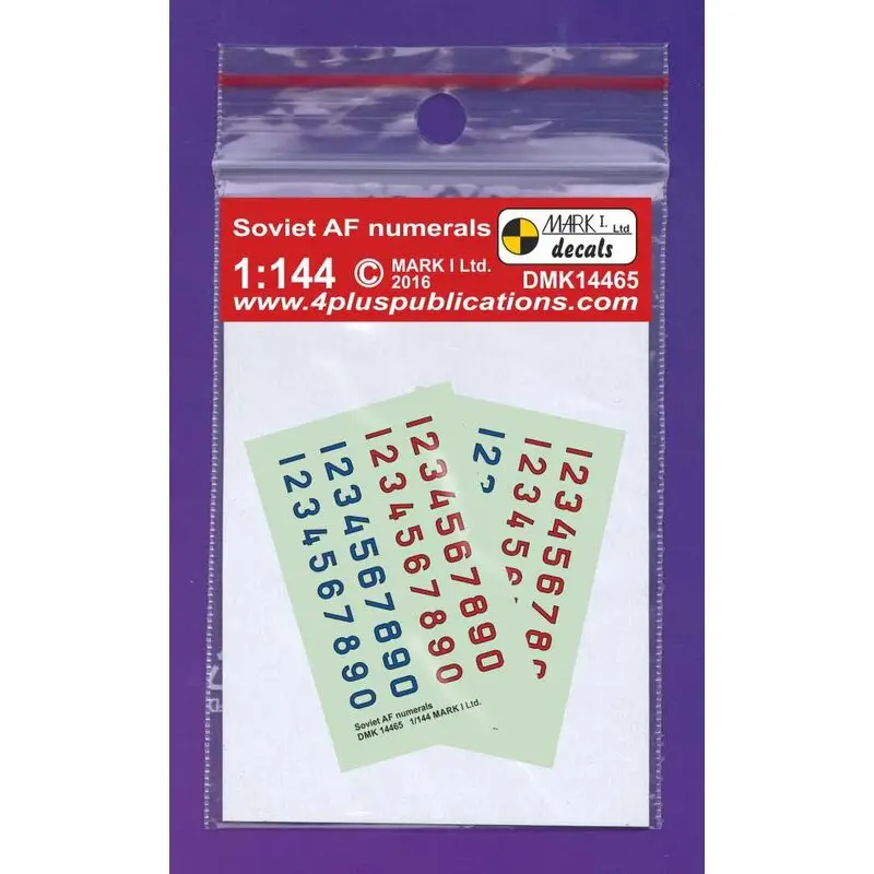 Nieuw Sticker Sovjet-AF cijfers (Rood en Blauw, Zwart overzicht, 2 types), 2 setsscale hoogte: 4,0 mm
