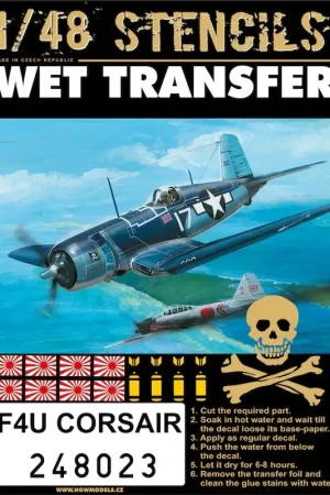 Sticker F4U Corsair Stencils Wet Transfers [F4U-4B F4U-4 F4U-5N F4U-1F4U-1A F4U-2 F4U-7] Koop Vandaag