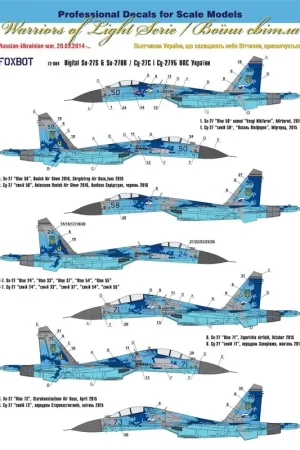 Sticker Digital Sukhoi Su-27S & Sukhoi Su-27UB voor Airfix, Hasegawa, Heller, ICM, Trumpeter, Zvezda kits Actieprijs