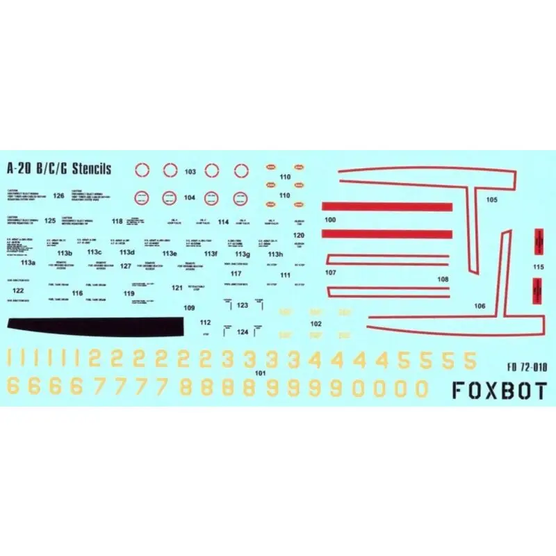 Sticker Douglas A-20B / A-20C / A-20G Boston Stencils voor MPM, Matchbox, Kikker kits Flitsaanbieding