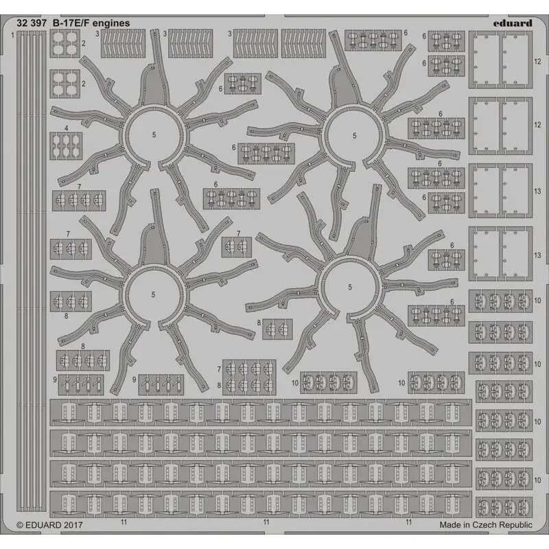Betrouwbaar Boeing B-17E / F Flying Fortress motoren (ontworpen voor gebruik met Hong Kong Model Models kits)