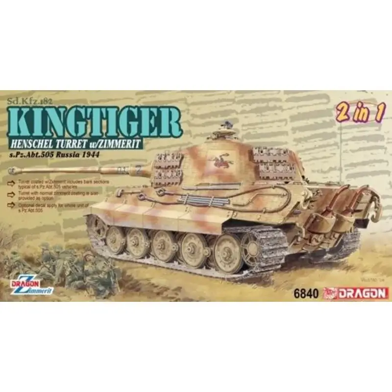 SD.KFZ.182 Kingtiger Henschel Zimerit Schaalmodel Beperkt Aanbod