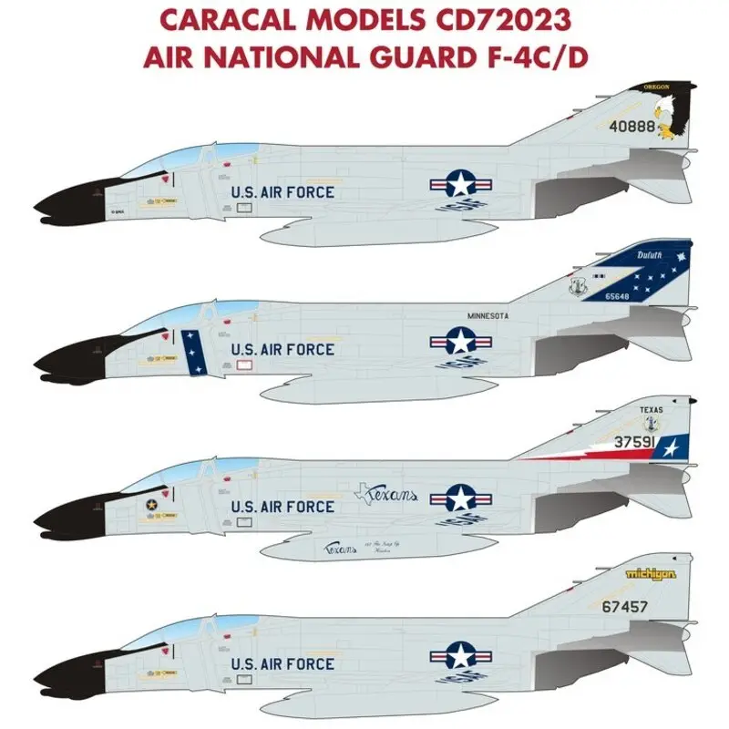 Beperkte Voorraad Sticker Air National Guard F-4C / D Phantom.Deze sticker blad zorgt voor een nauwkeurige, hoge kwaliteit markeringen voor de Ai