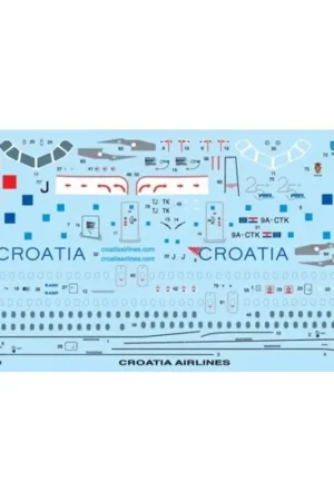 Betrouwbaar Sticker Airbus A320 Croatia Airlines (ontworpen voor gebruik met Revell kits) Decal