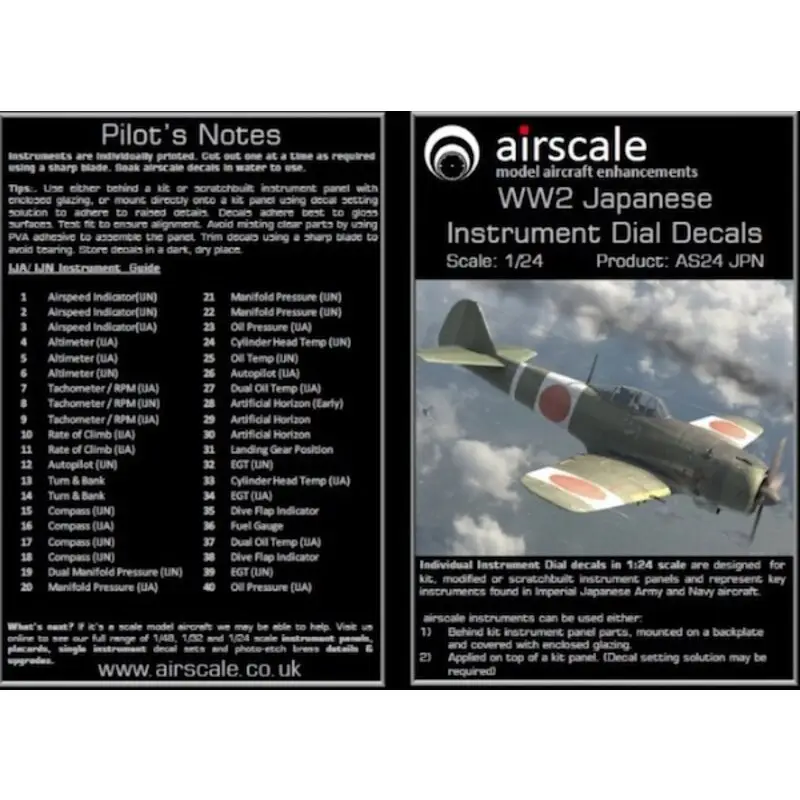 Sticker WWII Japanse Cockpit Instrument DecalsFull kleur cockpit instrumentatie die belangrijke vlucht instrumenten gevonden in Alleen Vandaag