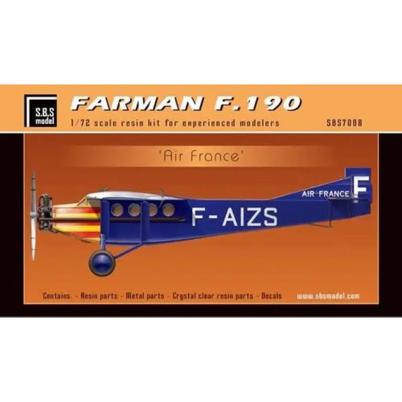 Meest Verkocht Farman F.190 'Air France' full kit Schaalmodel