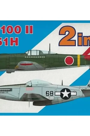 Uitverkoop Kawasaki Ki-100-II en Noord-Amerikaanse P-51H Mustang .... twee kits in doos Schaalmodel