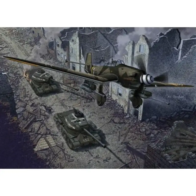 Fabrieksprijs Junkers Ju 87G-2 & JS-2 Limited edition.Kit bevat zowel WWII Ju 87G-2 Duitse bommenwerper (Academy) en JS-2 Sovjet-tank (Zvezda