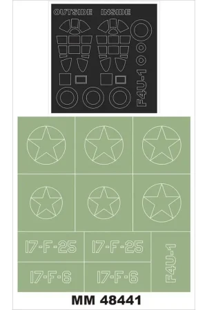Gratis Retour Vought F4U-1 Corsair (ontworpen voor gebruik met de Hobby Boss kits) HB80381 2 canopy maskers (buiten en binnen) + 1 insignia ma