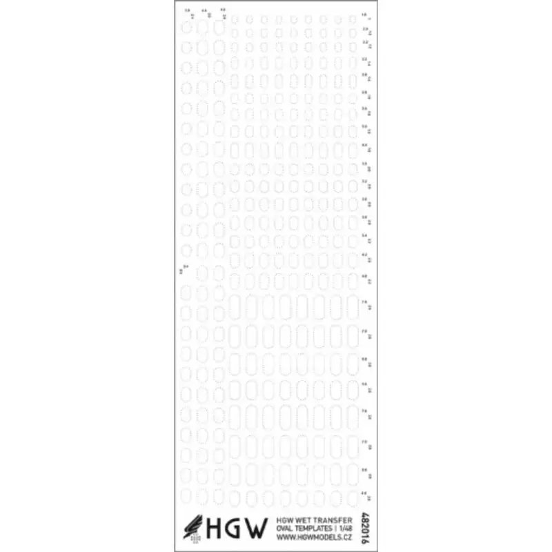 Korting Oval Templates - Positieve klinknagels Set bestaat uit vrije lijnen van de positieve klinknagels in 1/48 schaal
