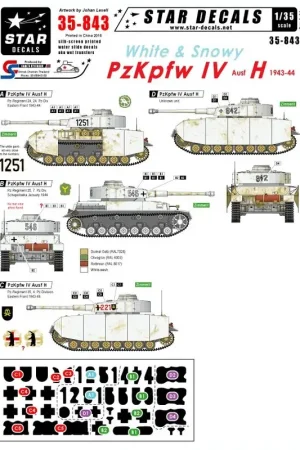 Aanbieding Wit en Snowy Pz.Kpfw.IV Ausf.H PzKpfw IV Ausf H in de winter camo, aan het Oostfront 1943-1944.