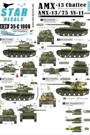 Snelle Levering AMX-13 Chaffee en AMX-13 SS-11.Franse Koude Oorlog markeringen + Algerijnse oorlog