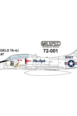 Sticker Douglas TA-4J Skyhawk CASPER Blue Angels Flight Demonstratie Team (wit geschilderde vliegtuigen niet blauw) Weekendaanbieding