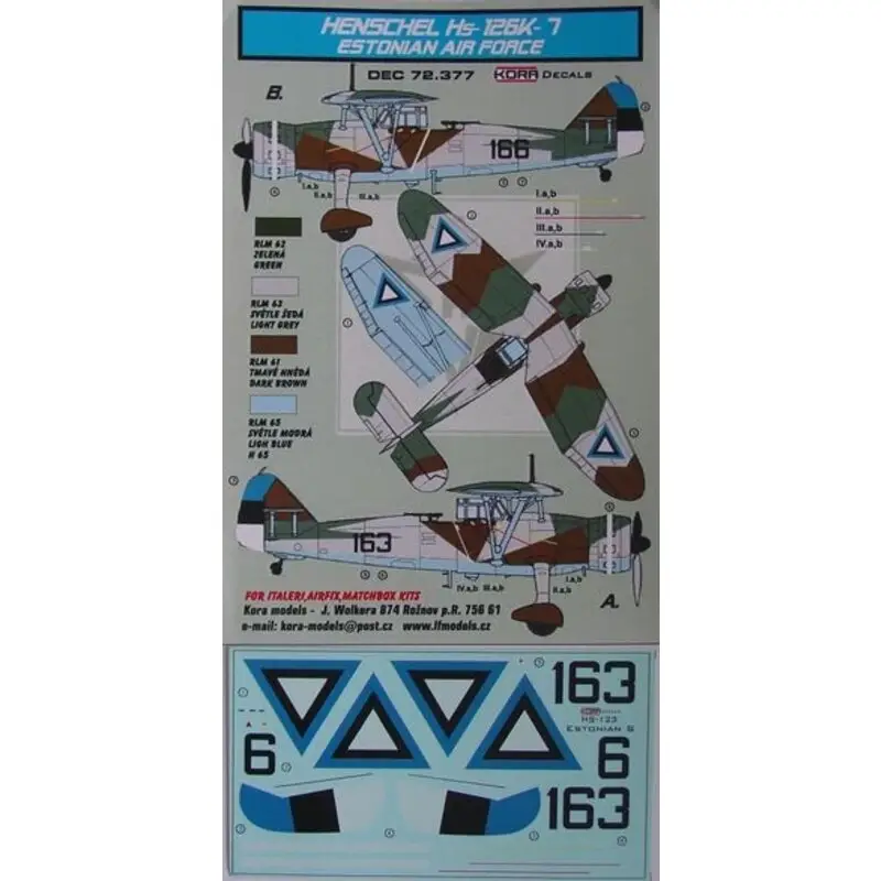 Koop Vandaag Sticker Henschel Hs 126K-7 Estonian Air Force Decal