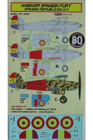 Speciale Aanbieding Sticker Hawker Spaanse Furie (Republikein AF) Decal