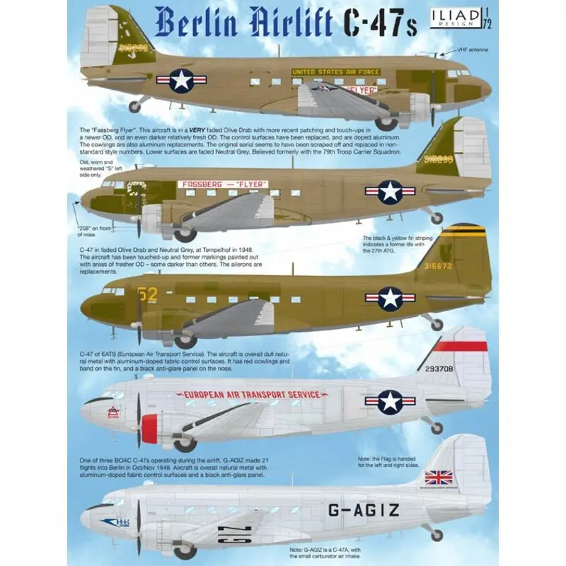 Sticker Berlijnse luchtbrug Douglas C-47 Decal Flitsaanbieding