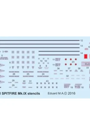 Sticker Supermarine Spitfire Mk.IXc stencils (ontworpen voor gebruik met Eduard kits) Betaalbaar