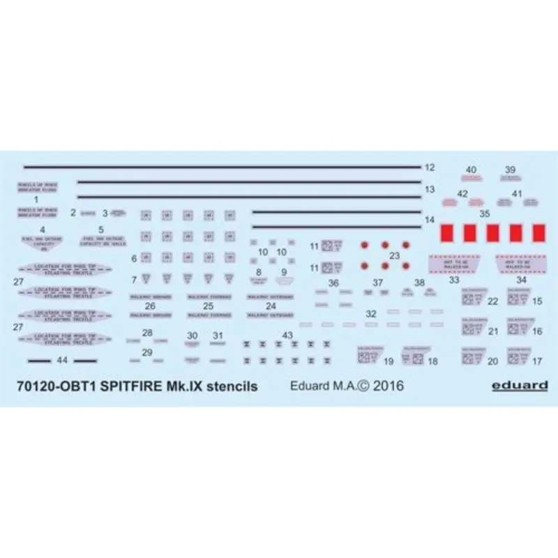 Sticker Supermarine Spitfire Mk.IXc stencils (ontworpen voor gebruik met Eduard kits) Betaalbaar