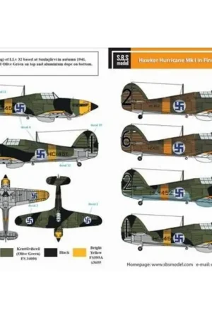 Gereduceerde Prijs Sticker Hawker Hurricane Mk.I.Finse Dienst Tweede Wereldoorlog. Decal
