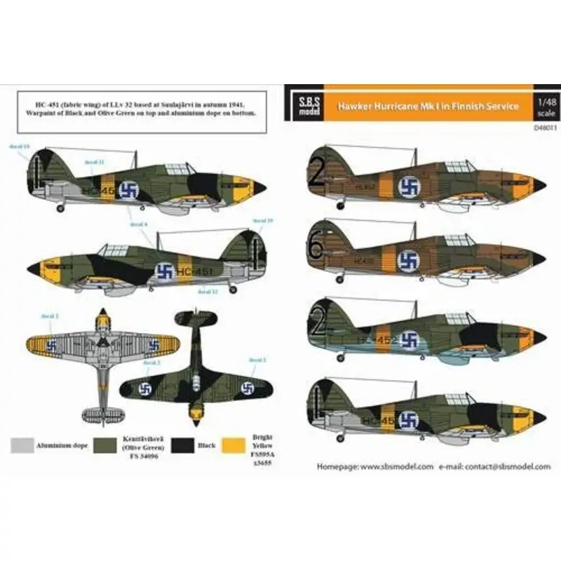 Gereduceerde Prijs Sticker Hawker Hurricane Mk.I.Finse Dienst Tweede Wereldoorlog. Decal