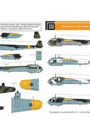 Sticker Dornier Do 17Z in Finse dienst Decal Nieuw