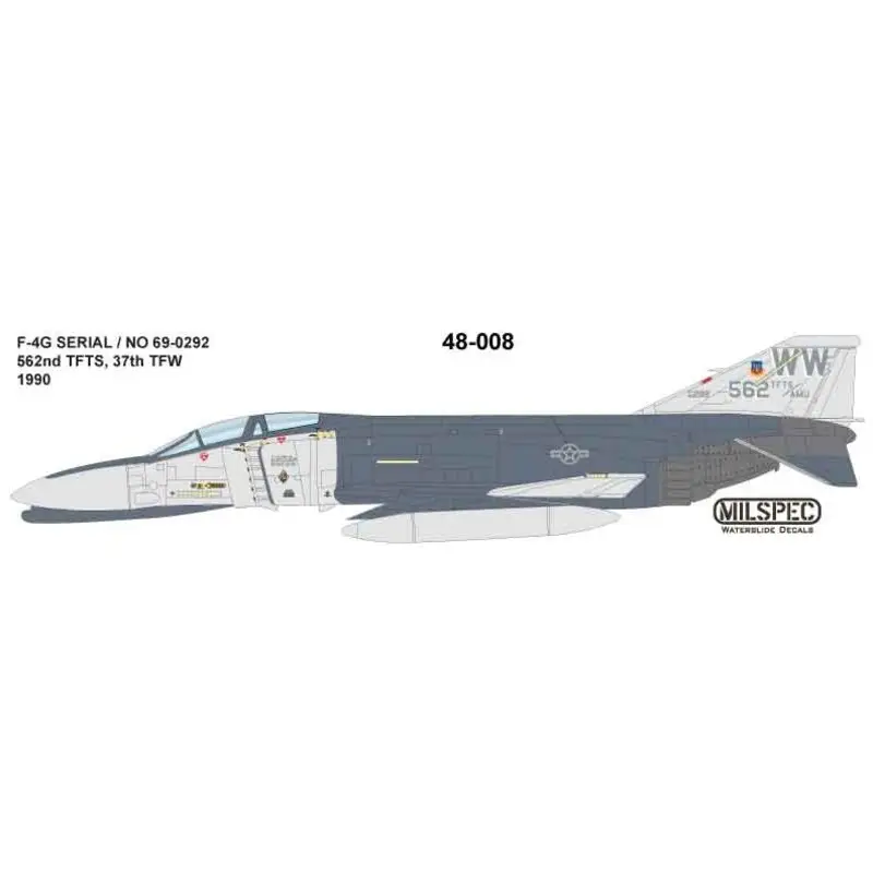 Premium Sticker McDonnell F-4G Phantom 562 TFTS 37 TFW 1990 Decal