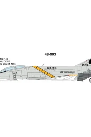 Sticker McDonnell F-4B Phantom VF-84 HEEL ROGERS 1965 USS Independence Decal Tijdelijk Beschikbaar