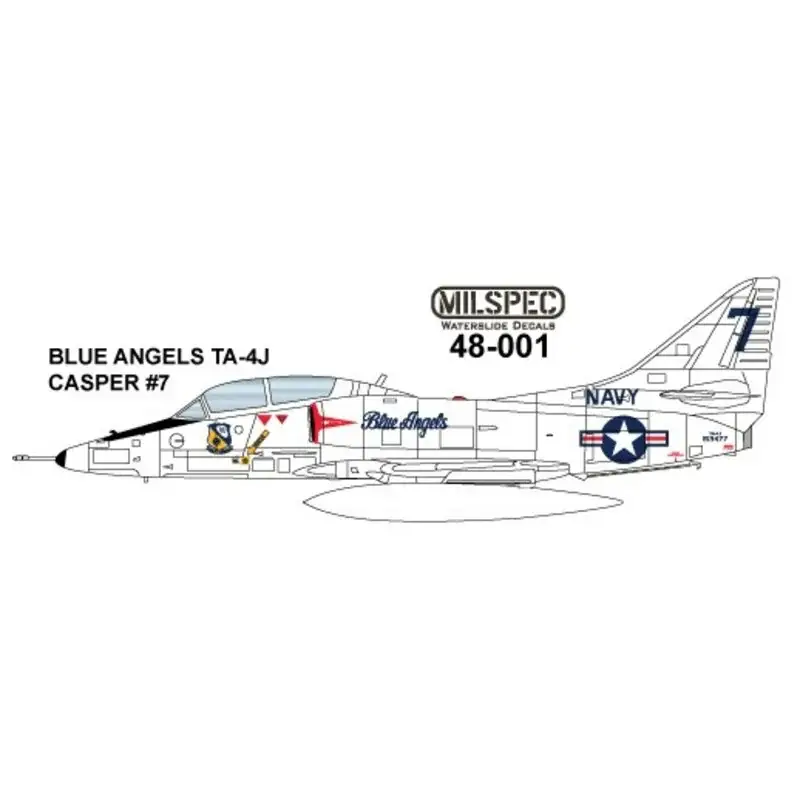 Meest Verkocht Sticker Douglas TA-4J Skyhawk CASPER Blue Angels Flight Demonstratie Team (wit geschilderde vliegtuigen niet blauw)