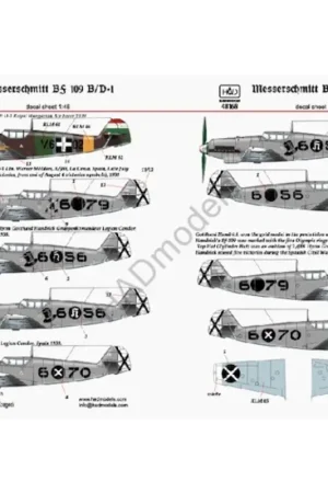 Populair Sticker Messerschmitt Bf 109B / D Decal