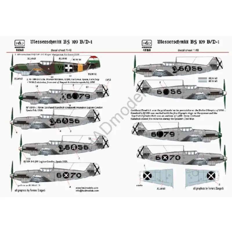 Populair Sticker Messerschmitt Bf 109B / D Decal