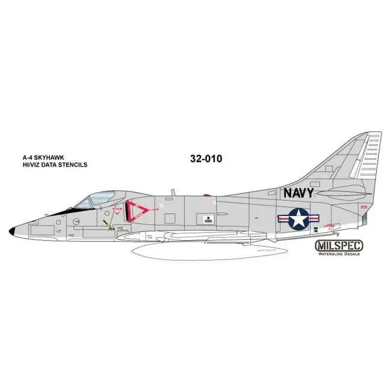 Sticker A-4 Skyhawk HI / VIZ DATA STENCILS Decal Betaalbaar
