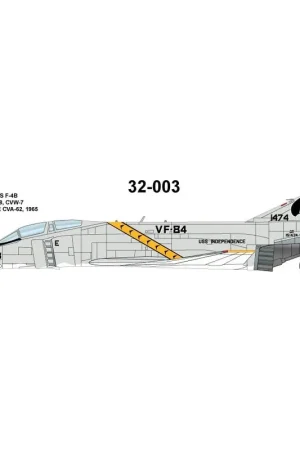 Goedkoop Sticker McDonnell F-4B Phantom VF-84 HEEL ROGERS 1965 USS Independence Decal