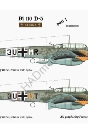 Laatste Kans Sticker Messerschmitt Bf 110-Afrika (ONDERWERP VERANDERD juli 2016) Decal