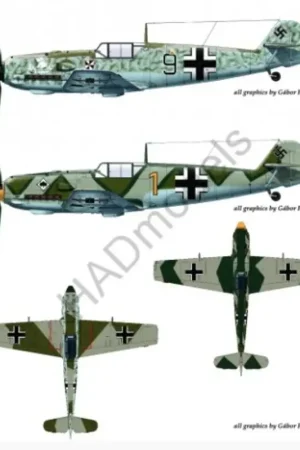 Sticker Messerschmitt Bf 109E-4 (Black 9 schnauzl - yellow1) Decal Dagaanbieding